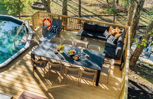 East Stroudsburg Villa | Heated Pool, Sauna, Hot Tub, Firepit & Game Room