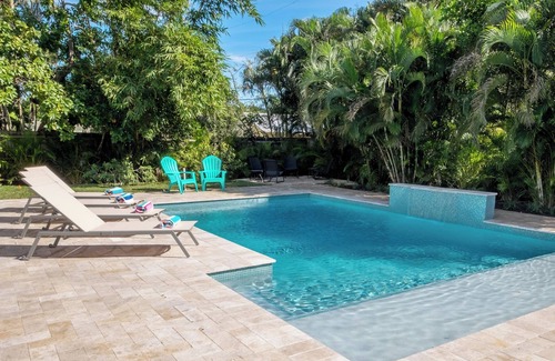 Del-Ida Park Historic District House | Heated Saltwater Pool, Spacious home, Close to Altantic Ave & Beach!