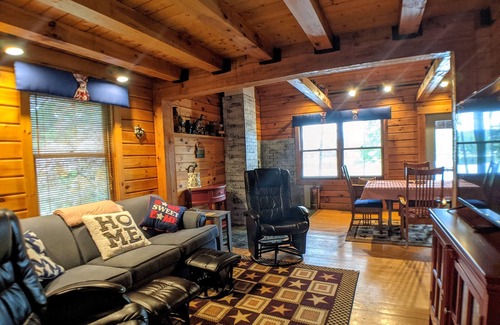 Sanbornton House | Hermit Lake Hideaway! Escape to tranquility in the charming log cabin!