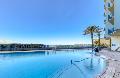 Panama City Beach Condo | High-rise beachfront condo with Gulf views, hot tub, pool & beach chair service