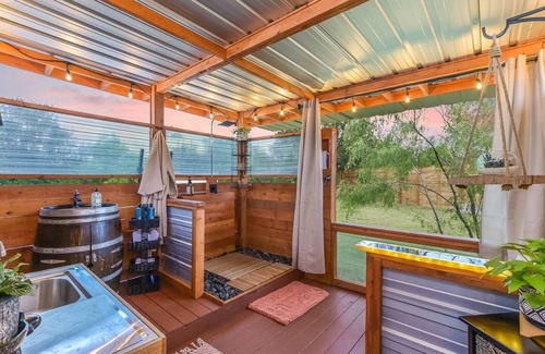 Marble Falls Cabin | Hill Country River Yurt, Hot Tub,Kayaks, Movie Projector, Outside Projector