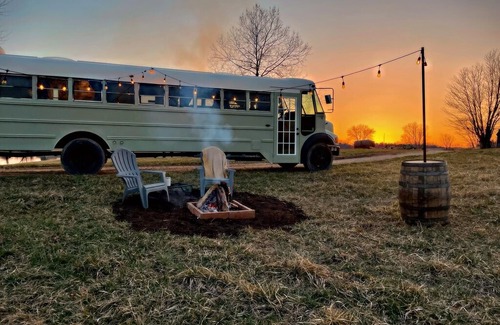 Logan House | Hocking Hills: Tiny Pine Luxury Skoolie Camper By JL skoolies