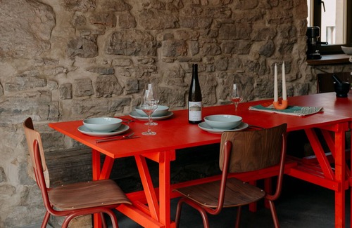Kunitz/Laasan House | Holiday Home 'Feuer Und Flamme' with Mountain View, Private Terrace and Wi-Fi