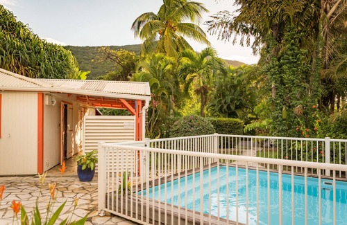Pointe-Noire House | Holiday house with pool in a tropical garden, beach at walking distance