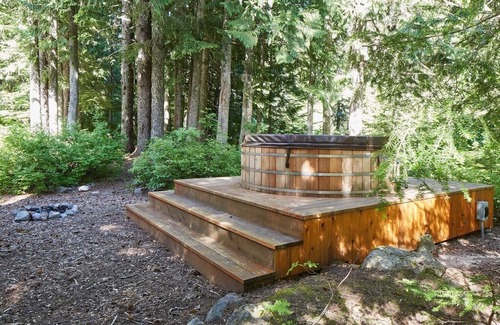 Government Camp Cabin | Holzhutte, a mid-century modern cabin with historic and modern touches