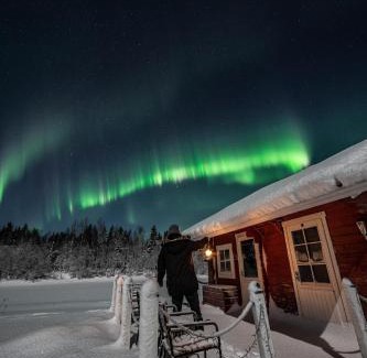Ranua Cabin | Hommala Riverside Lodge with Terrace, Sauna & Auroras near Rovaniemi