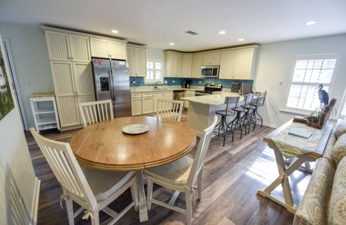 St. George Island House | Hooked Up! Perfect Bay House with Dock - less than 1/2 mile walk from beach!