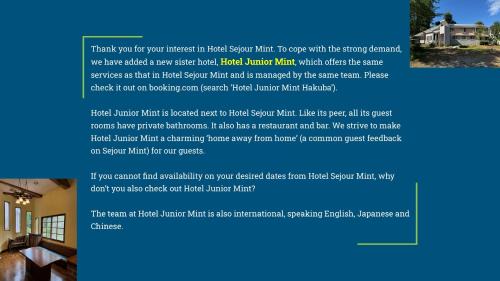 Iida Hotel | Hotel Sejour Mint in Hakuba