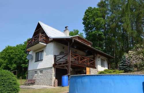 Ktova House | House with the pool and fenced garden. Great view at Trosky Castle!