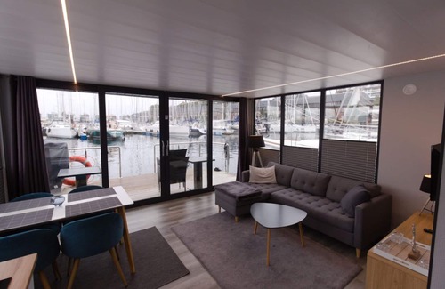 Murwik Boat Rental | Houseboat Fjord Meeresbrise with roof terrace in Flensburg