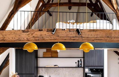 Kunstenkwartier Apartment | Huswell - City-view loft with wooden beams and mezzanine