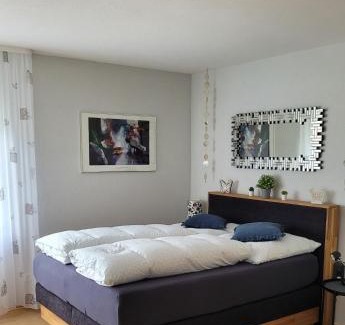 Bad Duerkheim Apartment | Ihr Bett mit Blick auf die Weinberge