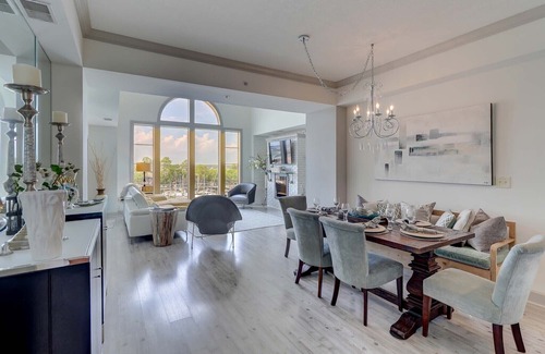 Shelter Cove Villa | Immaculately updated harbor view penthouse condo near beach!