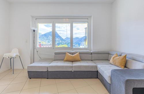 Lugano Apartment | Imperial of Lugano 2 with a lake view and garden behind the station and 10 min from the lake of Lugano