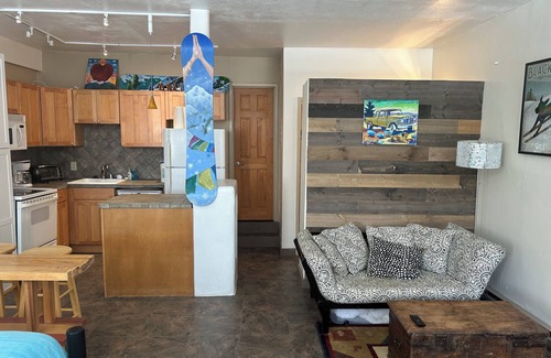 Taos Ski Valley Apartment | In The Heart Of TSV few minute walk to base area and chairlift, hottub, parking