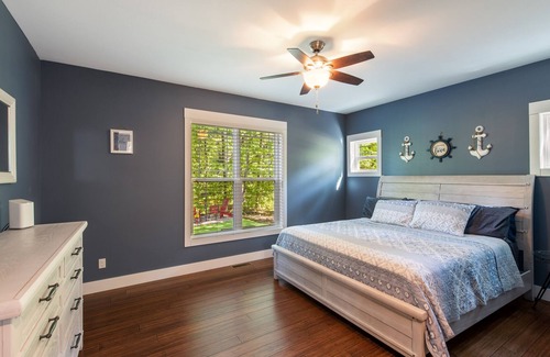 New Buffalo House | IN TOWN, ONLY .8 mile walk to the Beach/Shops-YET Wooded Private & Secluded.