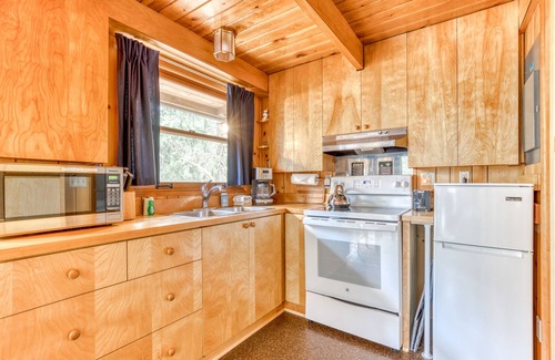 Mount Hood Village Cabin | Intimate dog-friendly retreat with free WiFi, wood stove, & gas grill