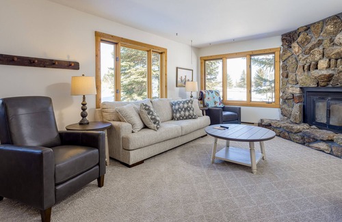 Jackson Hole House | Inviting home with mountain view, fireplace, golf nearby, & washer/dryer