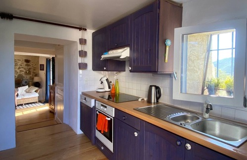 Amelie-les-Bains-Palalda House | it's a blue house, clinging to the hillside in the charming village of Palalda