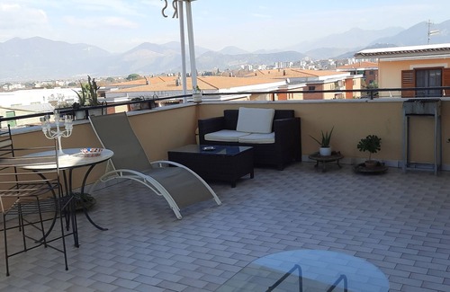 Sant'Egidio del Monte Albino Apartment | Palazzo Di Donna Penthouse terrace view Vesuvius strategic to Pompeii, Amalfi coast