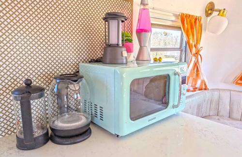 Paso Robles RV Rental | Janis Jopplin Trailer - Janis Jopplin Themed Vintage Trailer on Vineyard