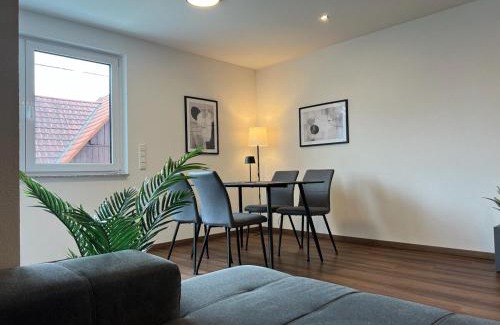 Rheinhausen Apartment | Jellys Apartment - 70qm - Balkon - Küche - Parken - 2x smart TV - King Size Bett - nur 5min zum Europa Park