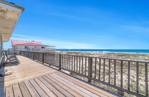 Fort Morgan House | Jolievie - Cute 2 Bedroom Gulf Front Private Beach Home with amazing open decks
