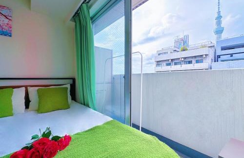 Sumida Apartment | jr錦糸町北口走路约5分钟 靠近浅草和晴空塔房源在8楼有电梯交通方便有阳台靠近浅草天空树