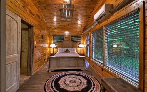Morganton Villa | Knotty Creek Retreat Creek access firepit hot tub wood-burning fireplace