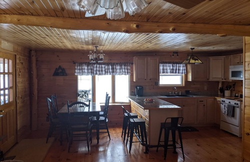 Oquossoc House | Knotty Pine Home- 2 Min Walk to Lake and Dock