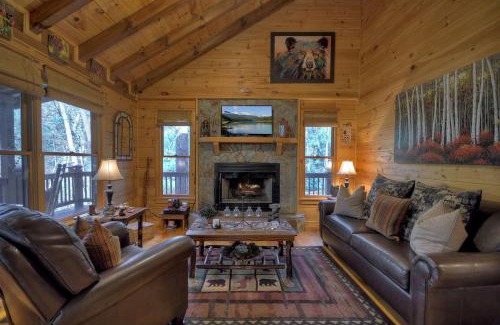 Hidden Lake Villa | Knotty Pines Pet-friendly gas fireplace plus a firepit