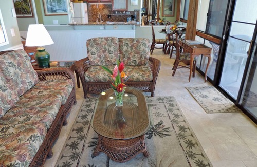 Poipu Condo | Kuhio Shores 119 - Two Bedroom Condo with White Water Ocean Views with A/C