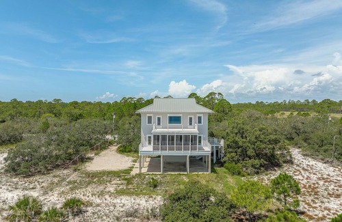Alligator Point House | "L'Abri Sunrise" Secluded Bald Point Beachfront Haven with Screened Porch & Pet-Friendly Charm!