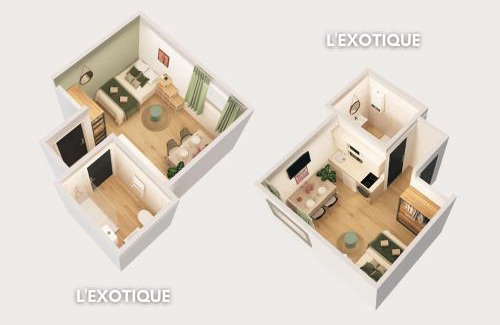 Anzin Apartment | L'Exotique - Parking I Netflix I Gare I WIFI TRÈS HAUT DÉBIT - Calme & Cosy