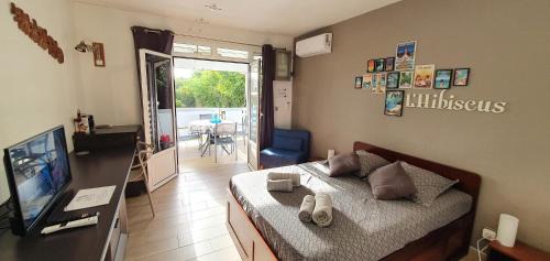 Quartier Desert Apartment | L'Hibiscus piscine et plage