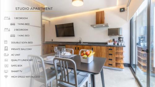 Reforma Apartment | L204 Studio apt 2Bdrm 1bath fits 6 AC Rooftop