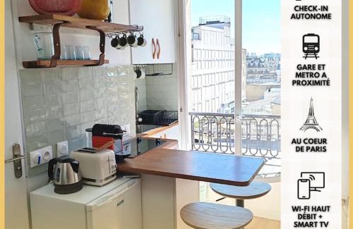 Quartier de la Porte-Saint-Denis Apartment | La Cabane Parisienne - Au centre de Paris - Lumineux - Vue panoramique
