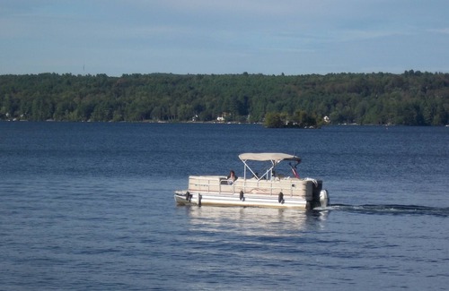 Laconia Cabin | Lake Front Cabin In The Woods Million Dollar Views Boat Slips Screened In Porch