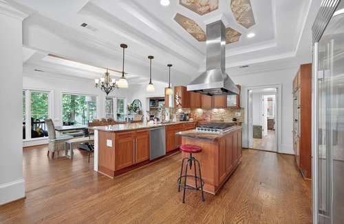 Buford House | Lake Home with Carriage House + Largest 2-Story Dock on Lanier