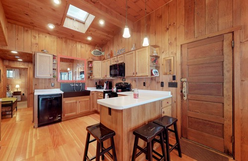 Naples Cabin | Lakefront cabin on Brandy Pond with dock, deck, firepit, kayaks & paddleboard