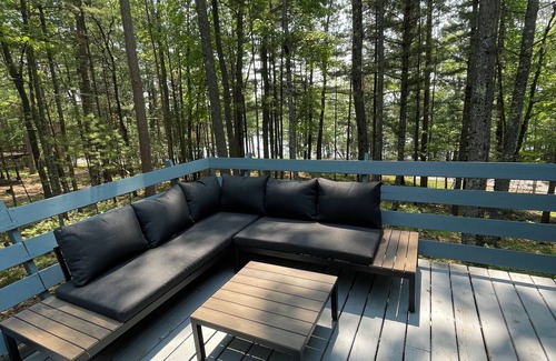 Three Lakes Cottage | Lakefront Cabin on Virgin Lake w/kayaks, lily pad, firepit, sandy swimming area
