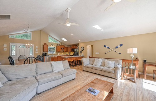 Bumpass House | Lakefront family home in gated community with swimming area & dock - dogs OK