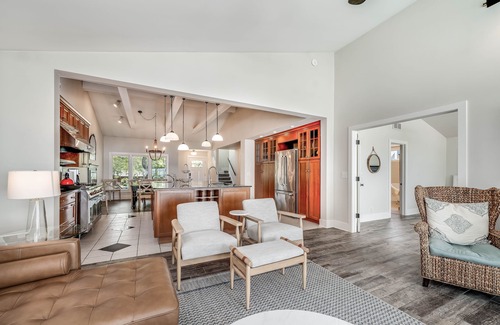 South Haven House | Lakefront Home w/Pool, Hot Tub, Firepit & Private Beach!