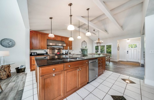 South Haven House | Lakefront Home w/Pool, Hot Tub, Firepit & Private Beach!