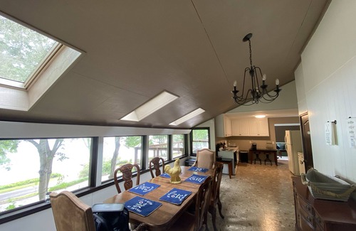 Six Mile House | Lakefront Keowee home w open water views + private dock, boat ramp & fire pit