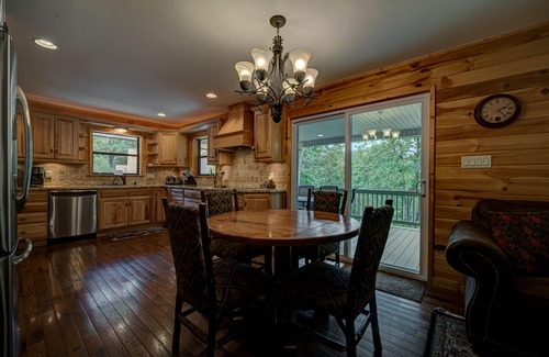 Blairsville House | LAKEFRONT, PONTOON BOAT, HOT TUB, FIREPIT, Fireplace . Wide lake Mountain View