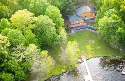 Balsam Lake Cabin | Lakefront. Pontoon Rental. No Steps To Lake.