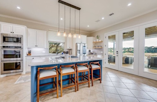 Point Venture House | Lakefront w gourmet kitchen, open living, multiple decks/patios, hot tub, dock