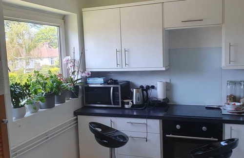 Horsham Apartment | Large 1 Bedroom Flat With Fitted Kitchen and a Leather Sofa Chair
