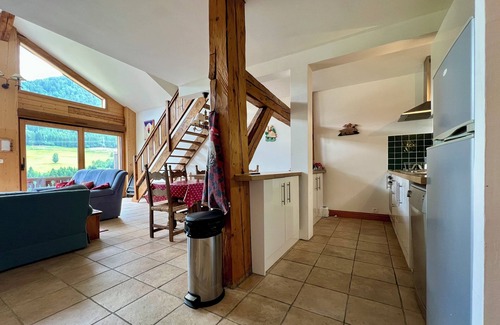 Seytroux Apartment | Large Top Floor Apartment with balcony & views! Sleeps 10, family friendly.